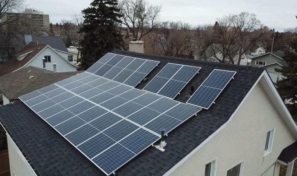 solar panels outside on the roof